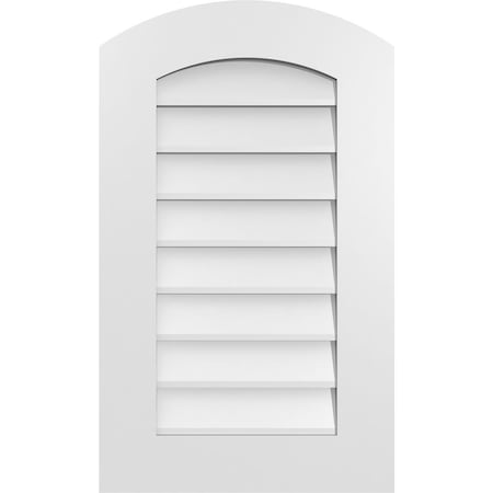 Ekena Millwork Arch Top Surface Mount PVC Gable Vent: Functional, w/ 3-1/2"W x 1"P Standard Frame, 18"W x 30"H GVPAR18X3001SF
